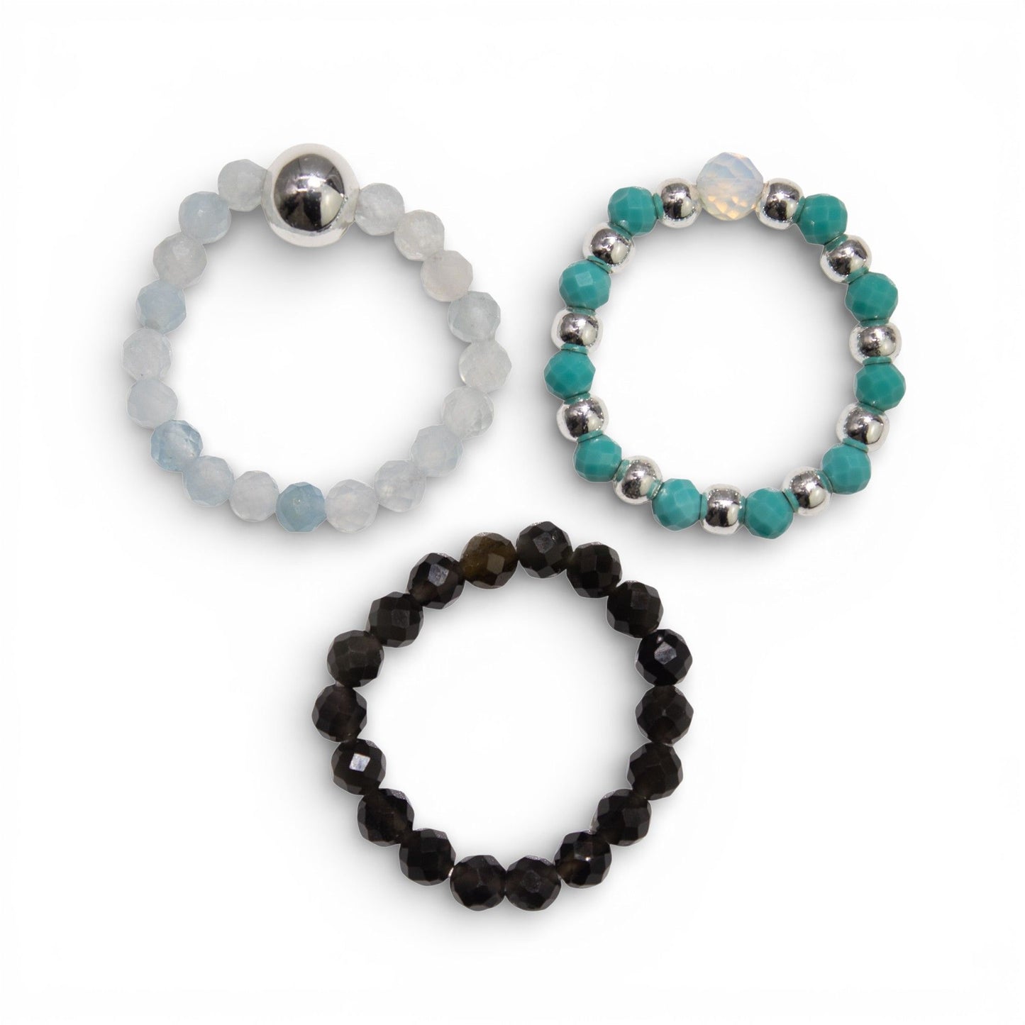 Nymph Spirit Gemstone Ring Set - Endless Ocean