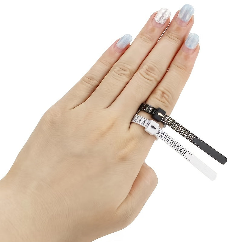 1-17 USA Plastic Ring Sizer Measuring Set Gauge Measure Tool Finger Measurer Jewelry Sizing Tools Reusable Finger Ring Sizer for Women/Men