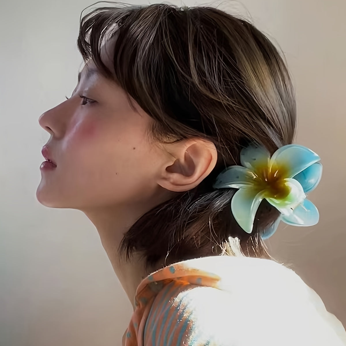 6pcs/1pc Random Color Egg Flower Hairpin, Plastic Fairy Elegant Hairpin, Ideal Gift Choice Gradient Color Flower Hair Claw Clip - Sweet and Elegant Hawaiian Style, Suitable for Women and Girls - Fashion Casual Accessories, Ph