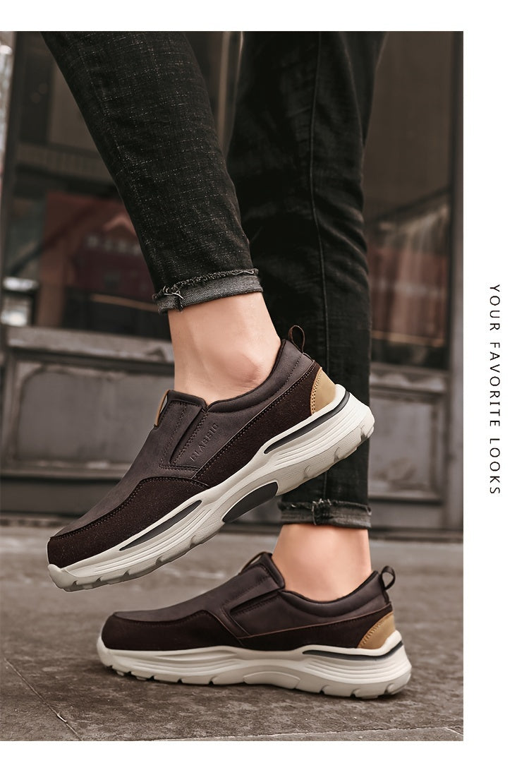 Plus Size Wide Fit Men's Lace-Up Loafers, Men's Canvas Lightweight Comfortable Walking Shoes