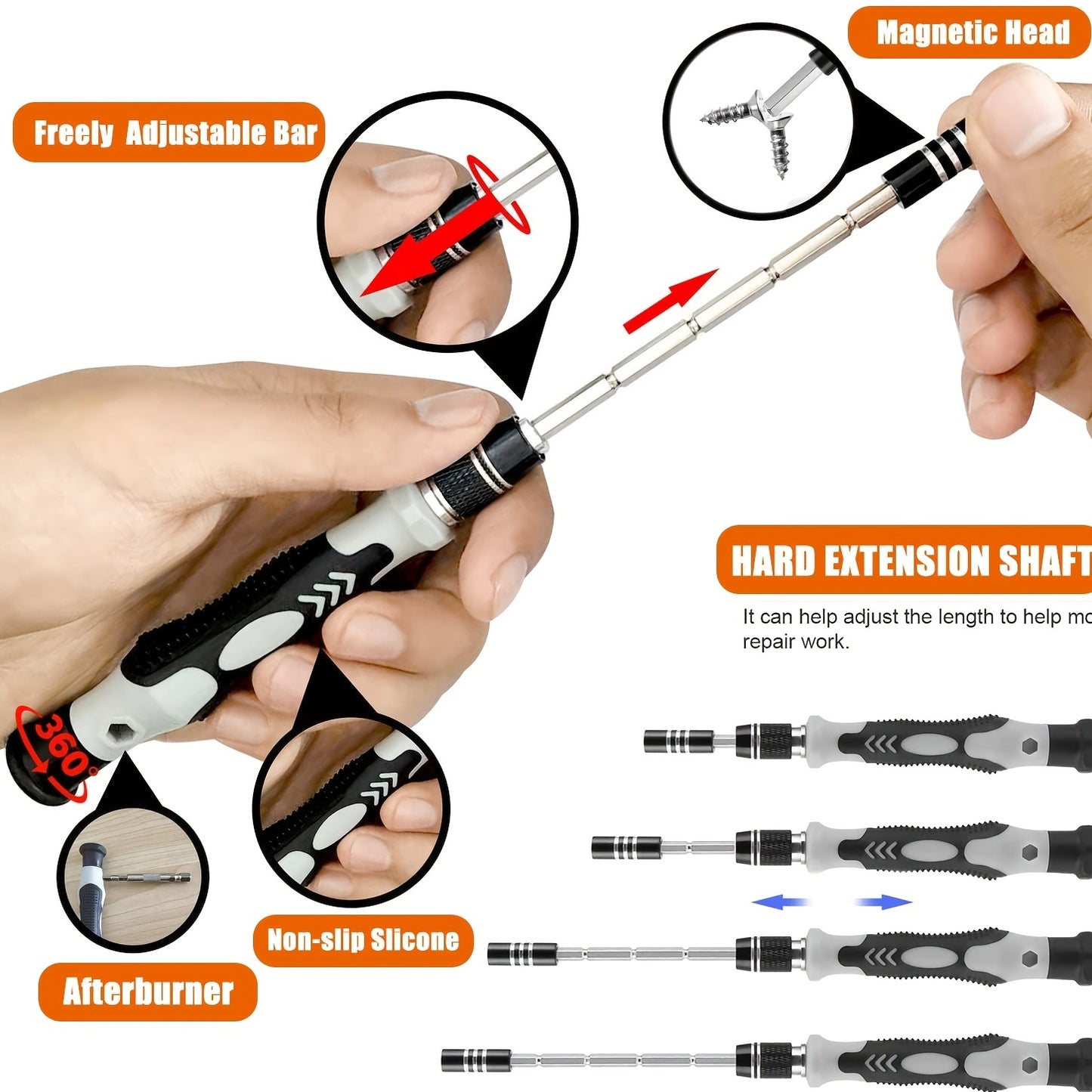 VVIA 115pcs Cell phone kit Precision Screwdriver Repair Tool Kit, Multi-function Electronic Screwdriver Set, Watch Mobile Phone Disassembly Repair Screwdriver Tools(Black)