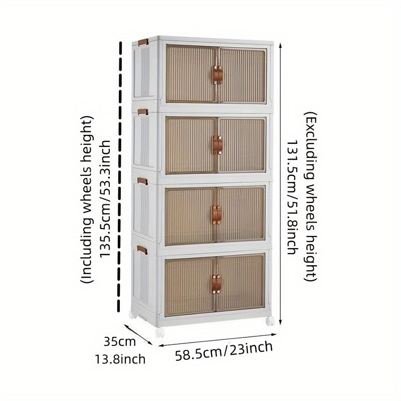 1pc Transparent Storage Box Collapsible Storage Bin with Lids and Pulley - Portable 1/2/3 Layers Organizer for Easy Access and Convenient Storage