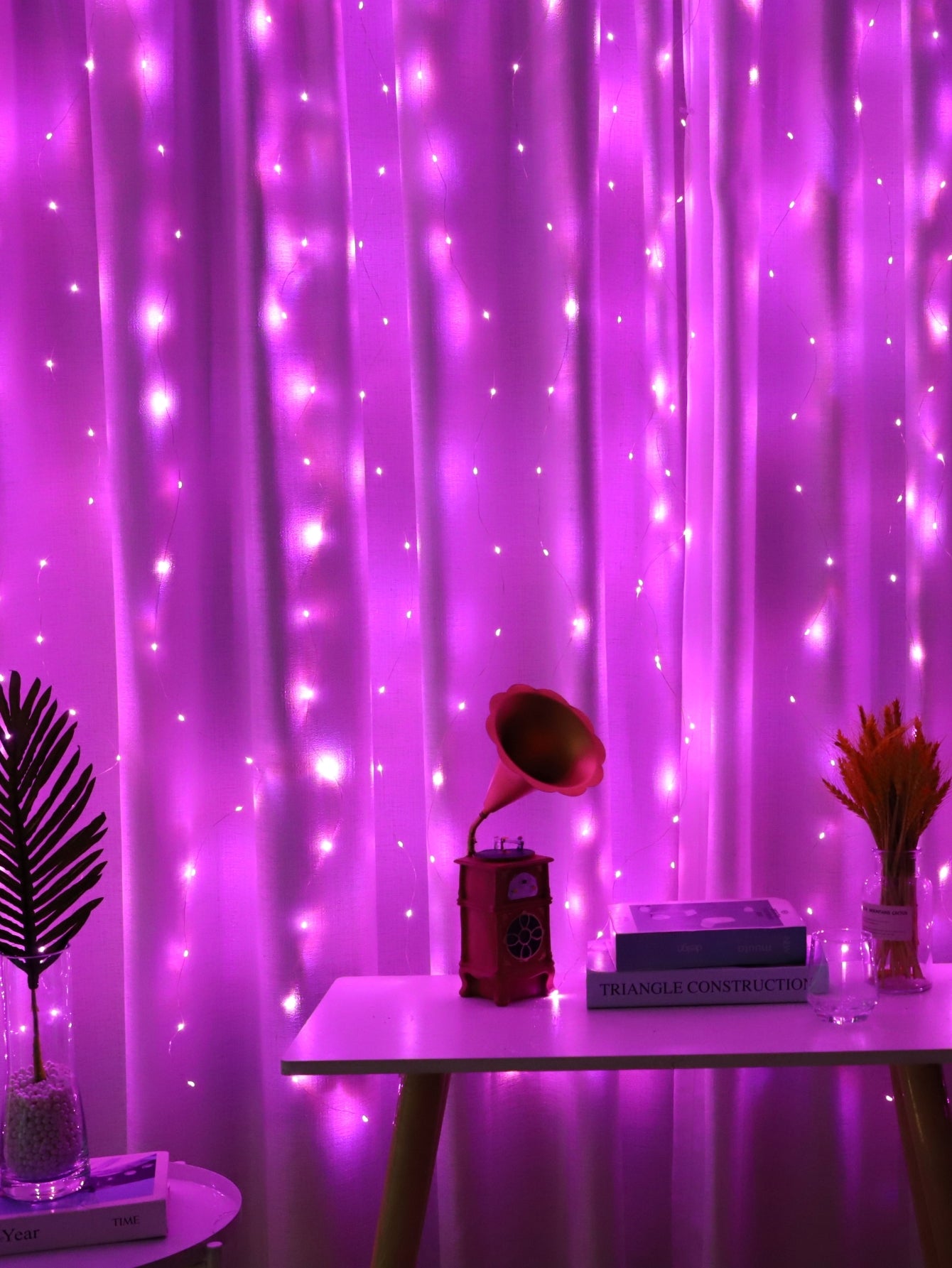 1pc, 200 LED Curtain Lights 199.95cm, Hanging Window Lights, Fairy Lights, Bedroom Decor, Indoor Decor, Christmas Holiday Party Supplies, Party Decor, Festival Decor Not Include Batteries, Halloween