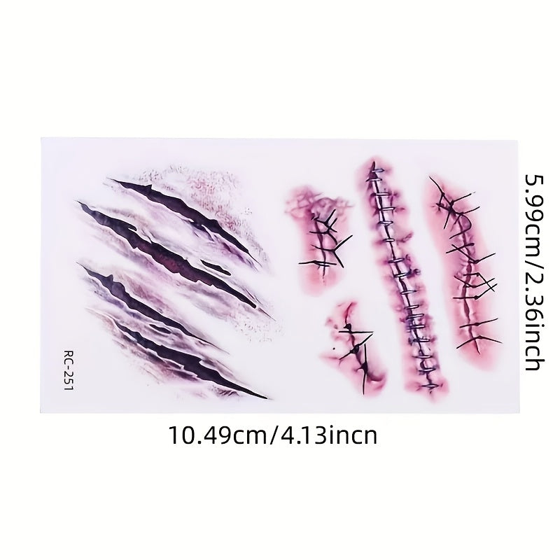 Halloween Realistic Blood Stain Scar Pattern Stickers