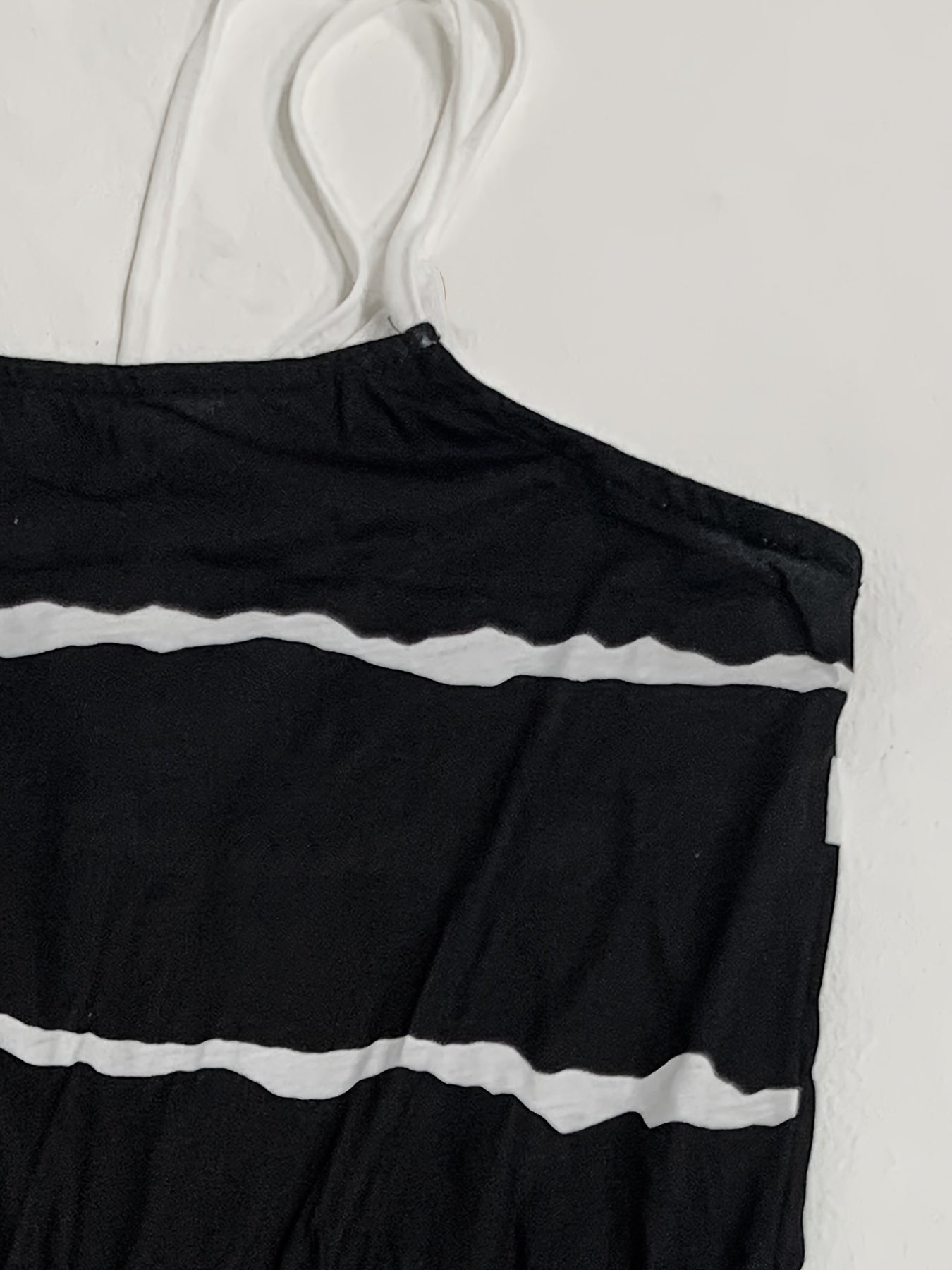 Flattering Color Block Cami Dress - Adjustable Drawstring Waist, Sleeveless for Summer & Spring - Fashionable Womens Day-to-Night Wear