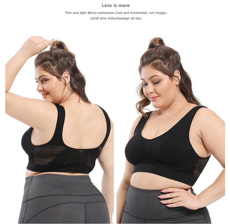 Plus Size Sports Bras for Women Seamless Bra with Pads Big Size Bralette Push Up Brassiere Bra Vest