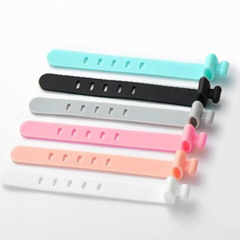 6-Pack Silicone Strap Organizer: Keep Your Earphones, Chargers & Data Cables Neatly Stored & Easily Accessible!