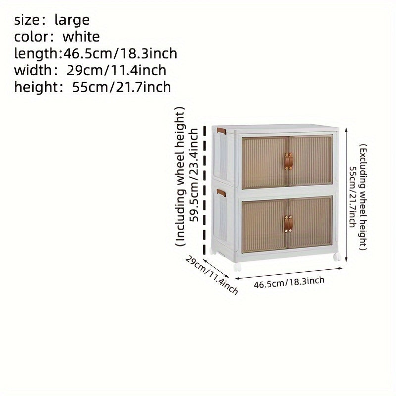 1pc Transparent Storage Box Collapsible Storage Bin with Lids and Pulley - Portable 1/2/3 Layers Organizer for Easy Access and Convenient Storage