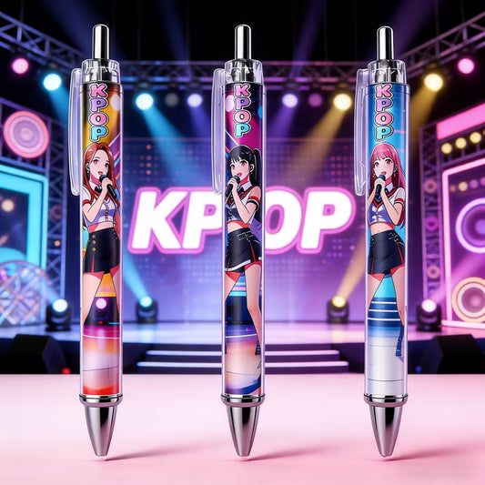 3pcs K-POP Themed Creative Ballpoint Pen Set (Comes in gift box)