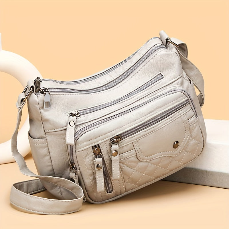 8108 Large Capacity Soft Bag Single Shoulder Crossbody Bag Flower Shape Random, Shoulder Strap Direction Random, Pull Head Direction Random