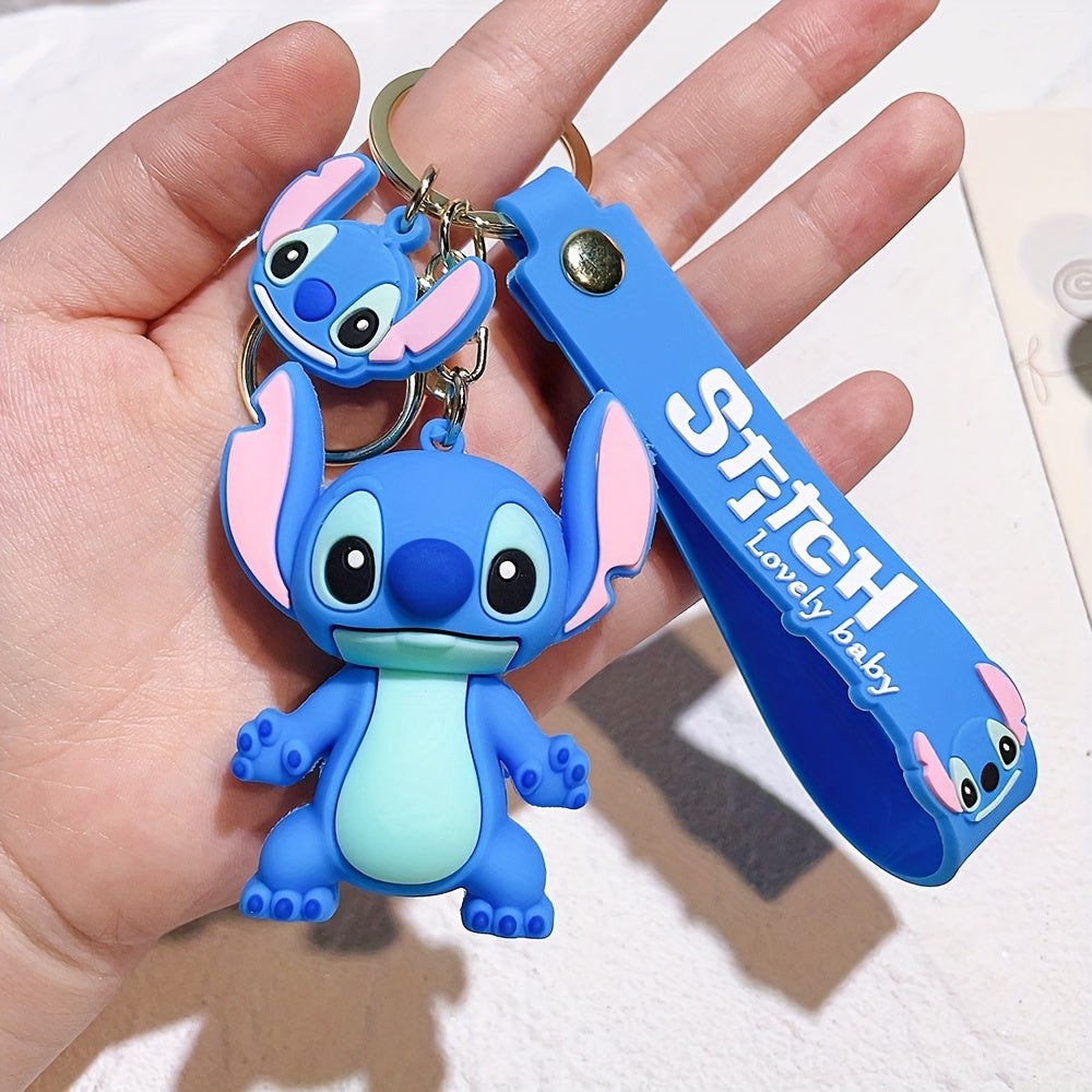 Minnie & Lilo & Stitch Cartoon Anime Keychain - Durable Keyring for Unisex, Fashionable Character Charm Perfect for Backpacks