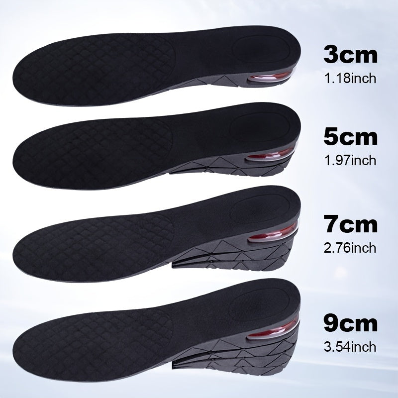 3-9cm Invisible Height Increase Insole Cushion Height Adjustable Shoe Heel Insoles Insert Taller Support Absorbant Foot Pad