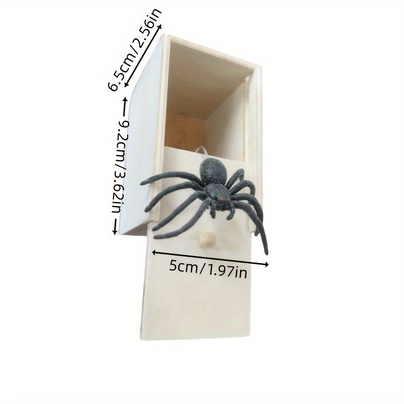 [Surprise Gift] Handmade Wooden Spider Surprise Gift Box | 1pc | Wooden | Swingable, Reusable | Prank Toy | Birthdays, Christmas, April Fools' Day | Fun