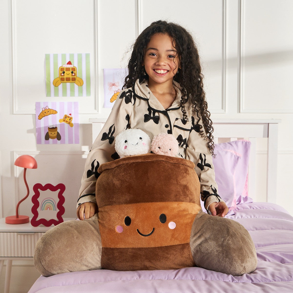 Hugo The Hot Chocolate Cuddle Cushion - Brown 45 x 40 x 30cm