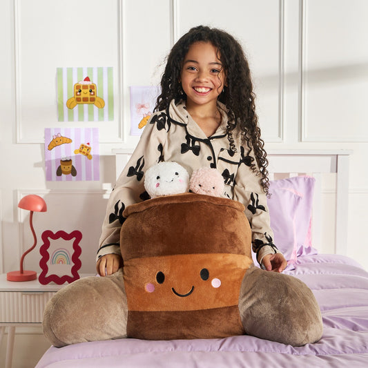 Hugo The Hot Chocolate Cuddle Cushion - Brown 45 x 40 x 30cm