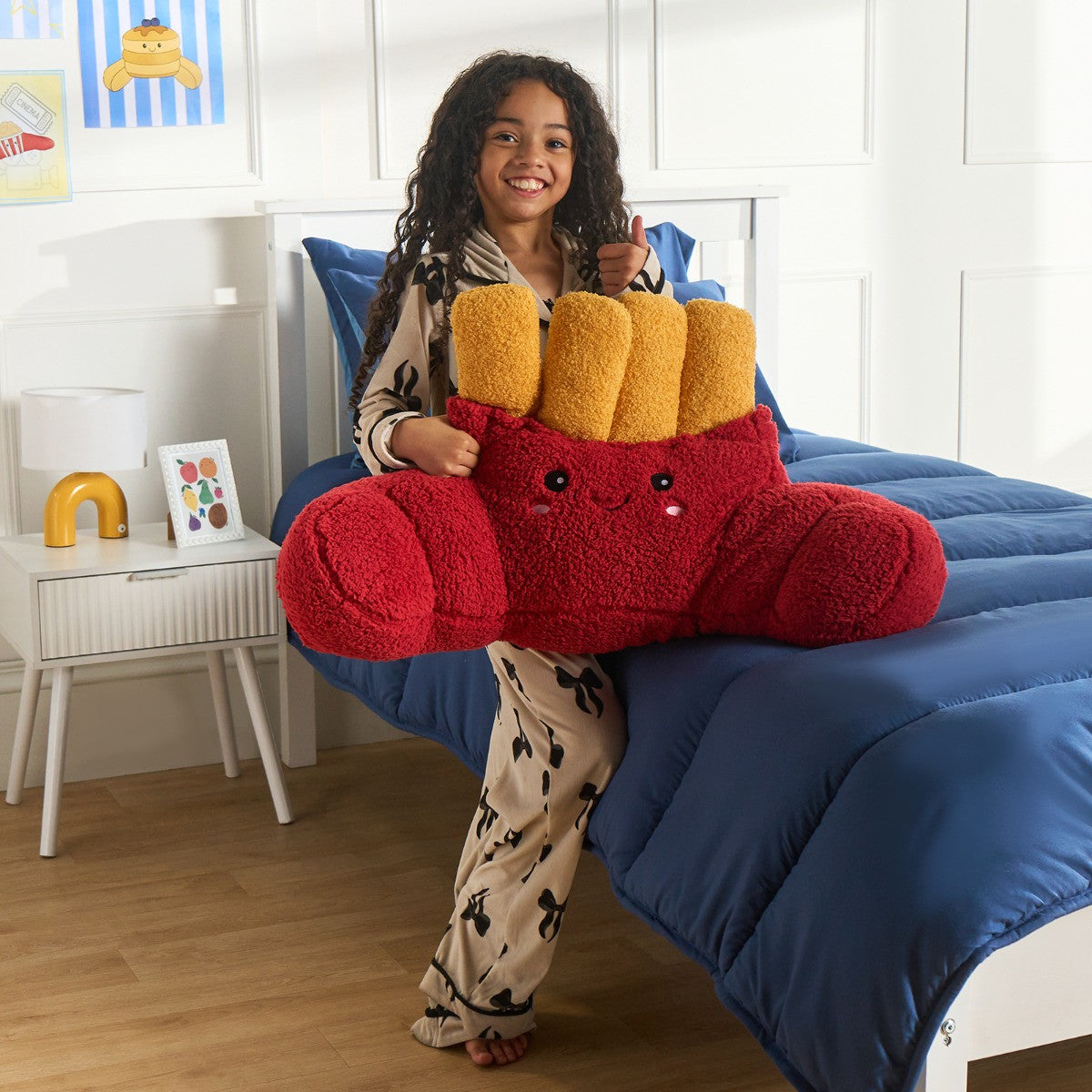 Frankie The French Fries Cuddle Cushion - Red 80 x 43 x 40cm