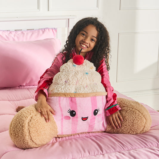 Sprinkles The Cupcake Cuddle Cushion - Pink/Natural 45 x 40 x 30cm