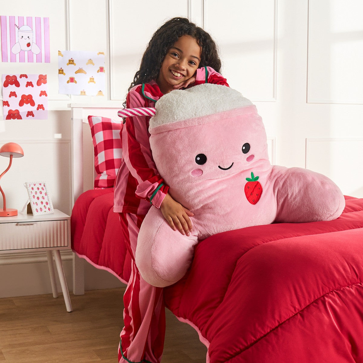 Molly The Milkshake Cuddle Cushion - Pink 73 x 36 x 58cm