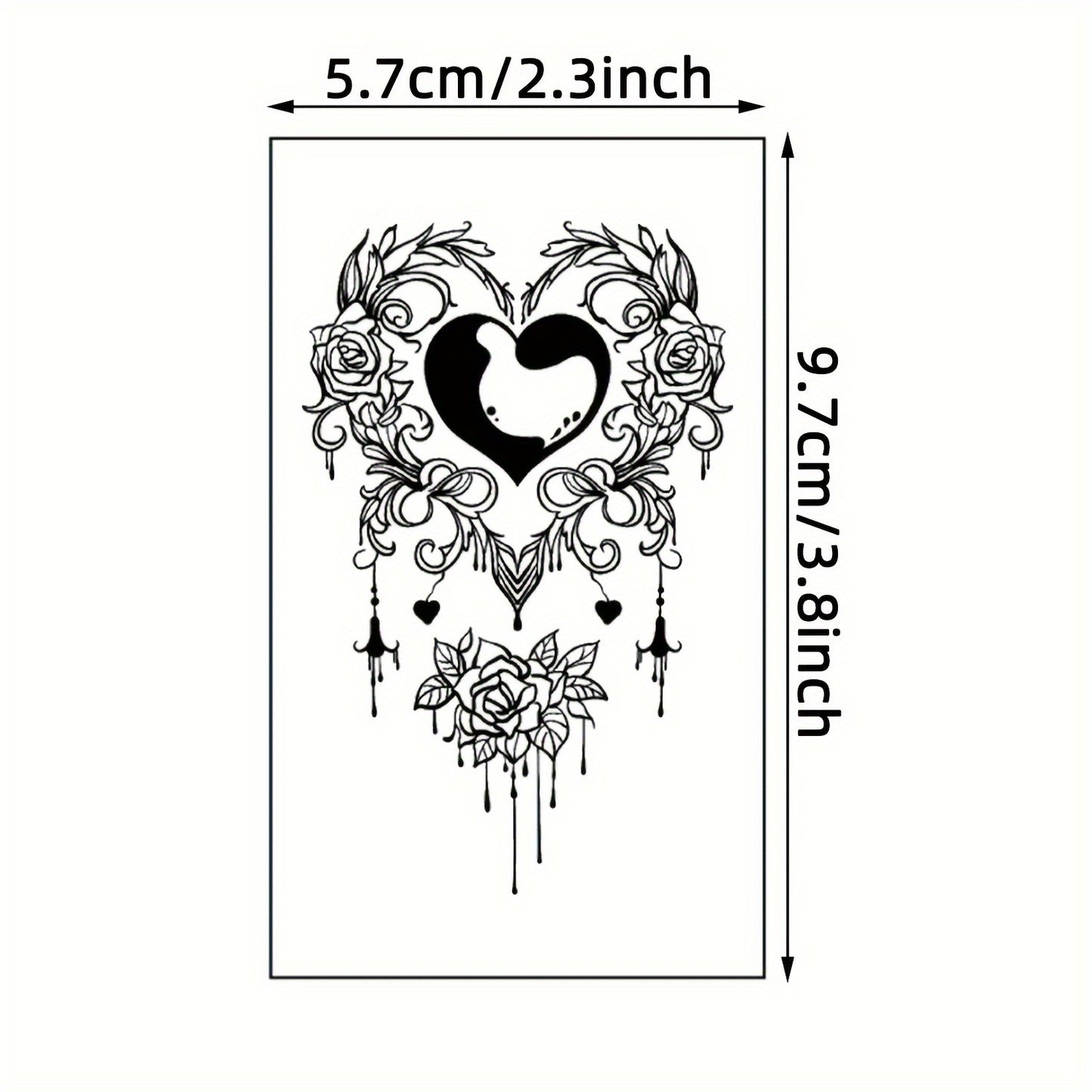30 Temporary Tattoo Stickers, Black Butterfly Feather Wind Chime Wings Planet Spider Guitar Flower Heart Pattern Tattoo Stickers, Body Wrist Collarbone Art Waterproof Fake Tattoo Stickers Suitable for Women, Temporary Tattoo