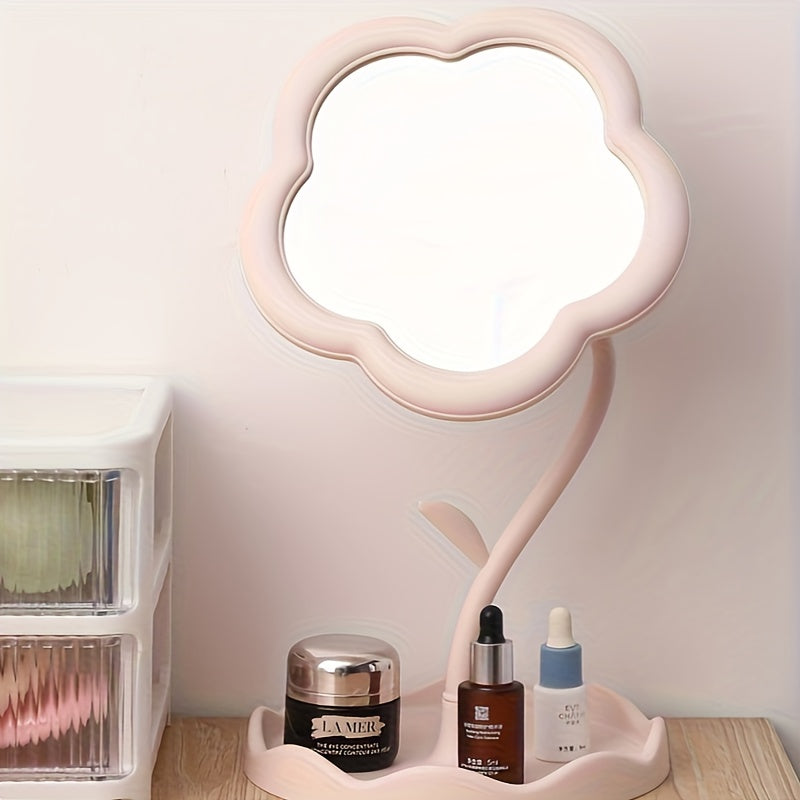 Desktop Makeup Mirror Sun Flower Shape Cute Girl Heart Dressing Mirror Detachable Hanging Jewelry HD Makeup Mirror