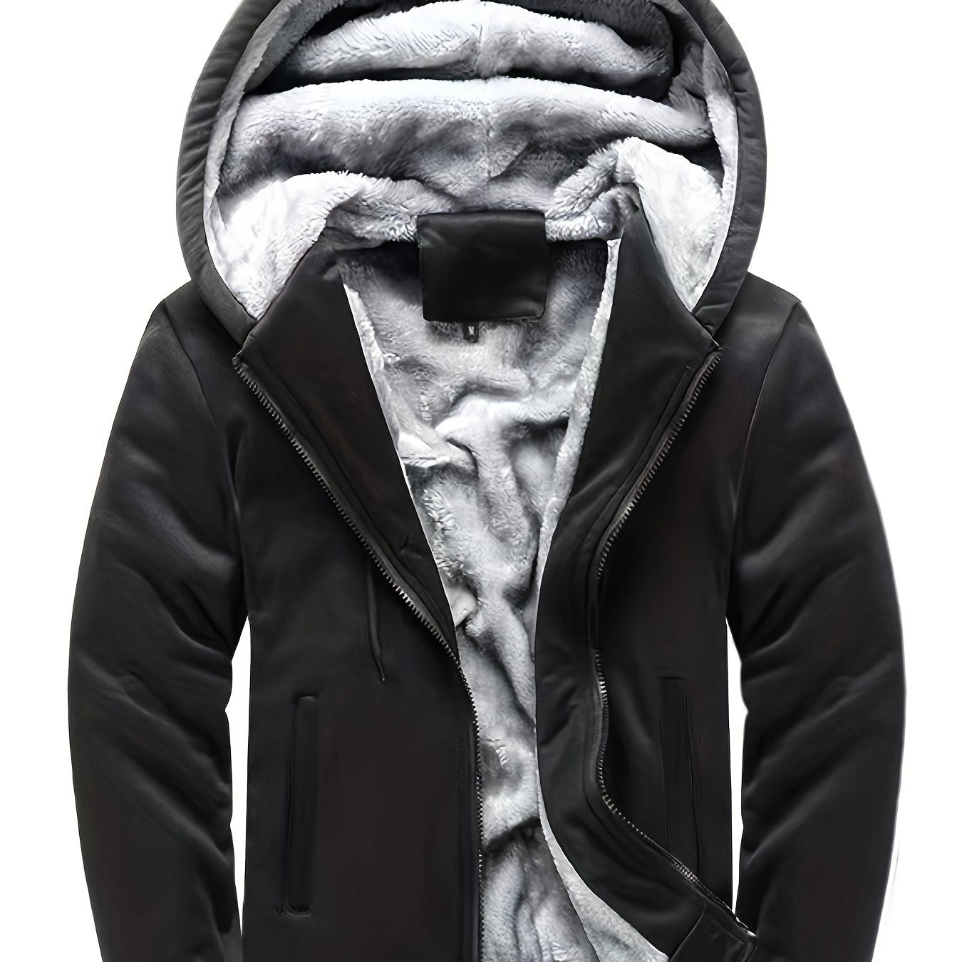 Mens Winter Insulated Zip Up Hooded Jacket - Thick & Padded for Ultimate Warmth, Stylish & Comfortable, High-Performance Best Seller - Ideal for Cold Weather
