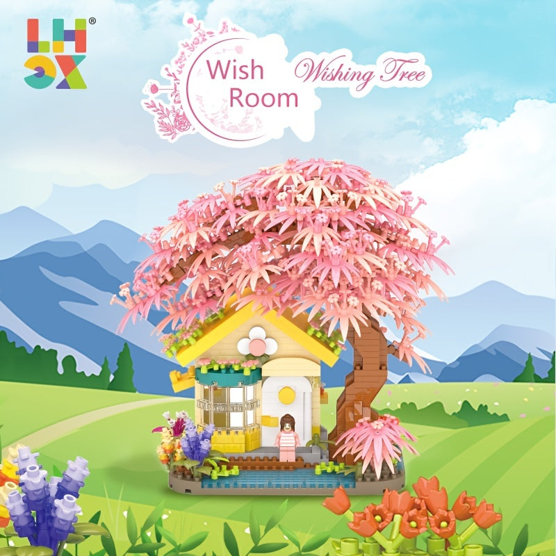 LHCX Cherry Bonsai Tree Building Sets For Girls, Mini Building Blocks Of Cherry Flower Bonsai Tree Kit, Mini Bricks Sakura Tree House, Halloween/Thanksgiving Day/Christmas Gift Easter Gift