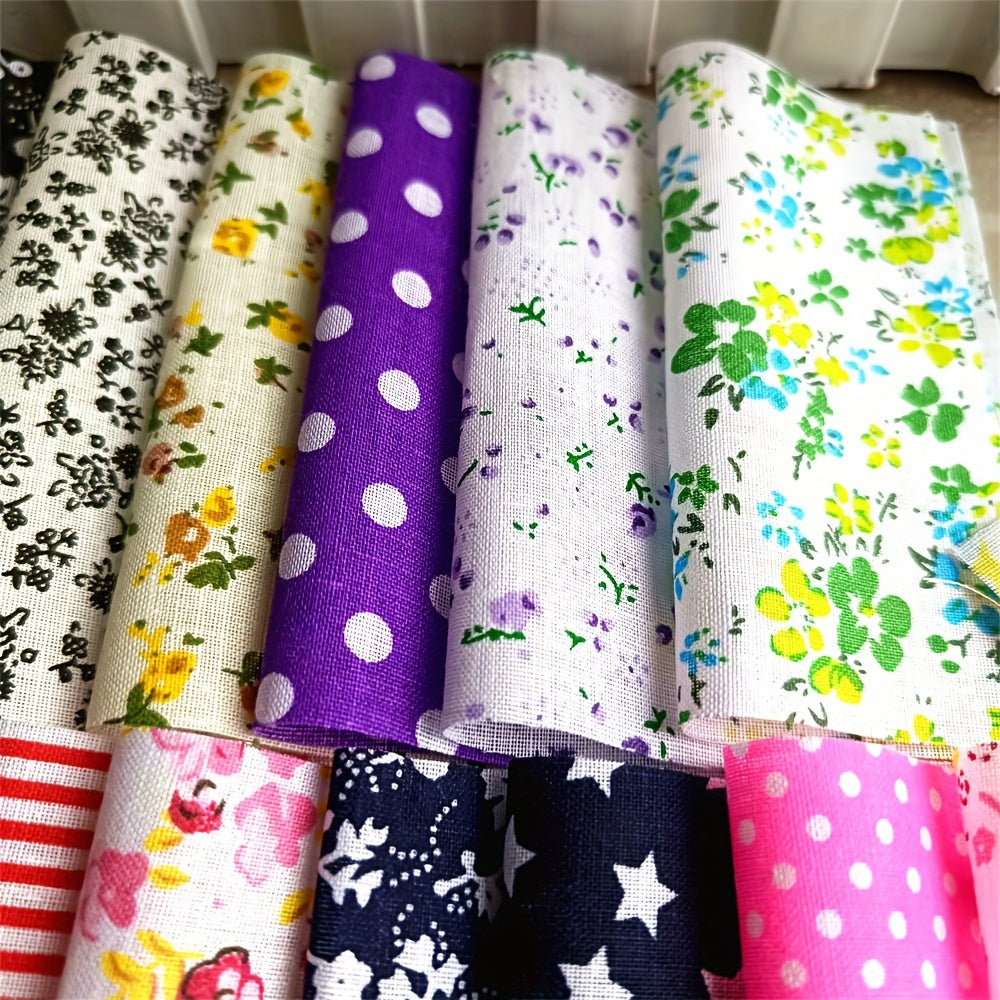 56pcs Patchwork Cloth Set, Flower Cloth, Cotton Blend Cloth, For DIY Sewing Scrapbooking Quilting Craft Patchwork 10cm*10cm/25cm*25cm