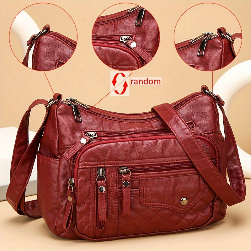 8108 Large Capacity Soft Bag Single Shoulder Crossbody Bag Flower Shape Random, Shoulder Strap Direction Random, Pull Head Direction Random