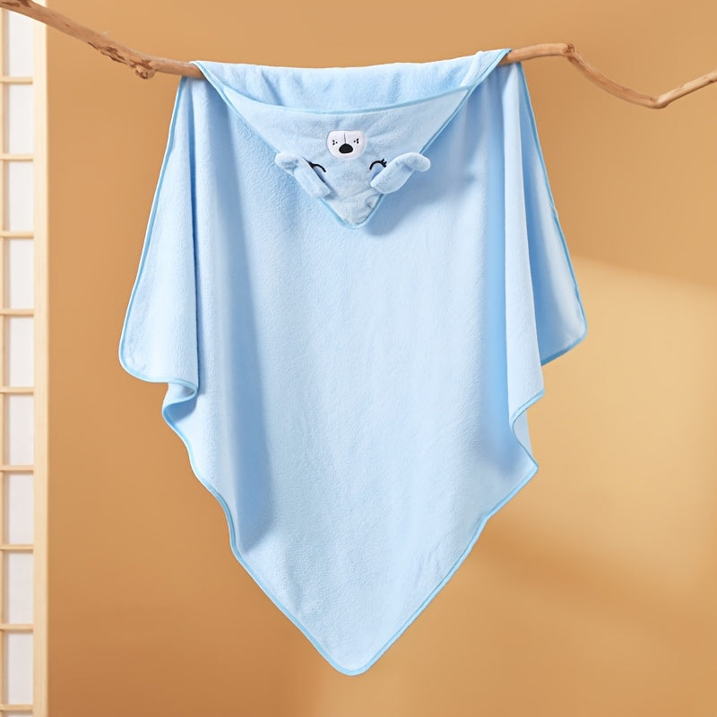 A Super Absorbent Microfiber Baby Bath Towel, Suitable for Infants Aged 0-2 Years, Featuring a Hood, Soft And Comfortable, with a Cartoon Design, Machine Washable, Perfect for Baby Bathing