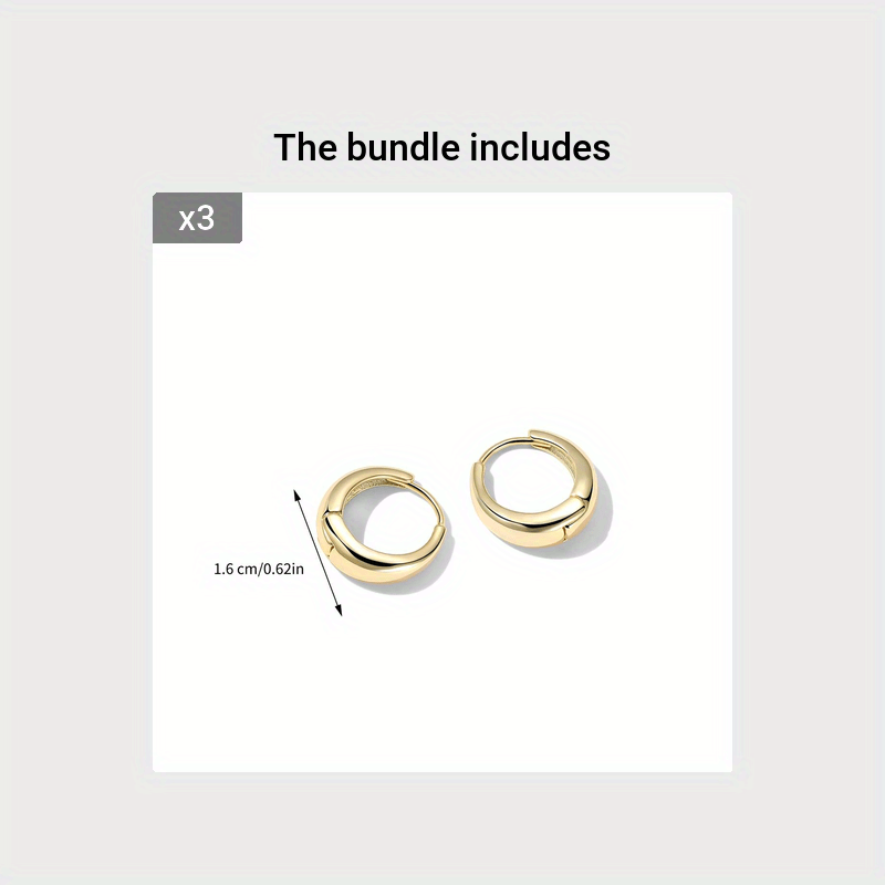 Minimalist Luxury Golden Hoop Earrings Copper 14K Gold Plated Jewelry Female Daily Wear Accessories