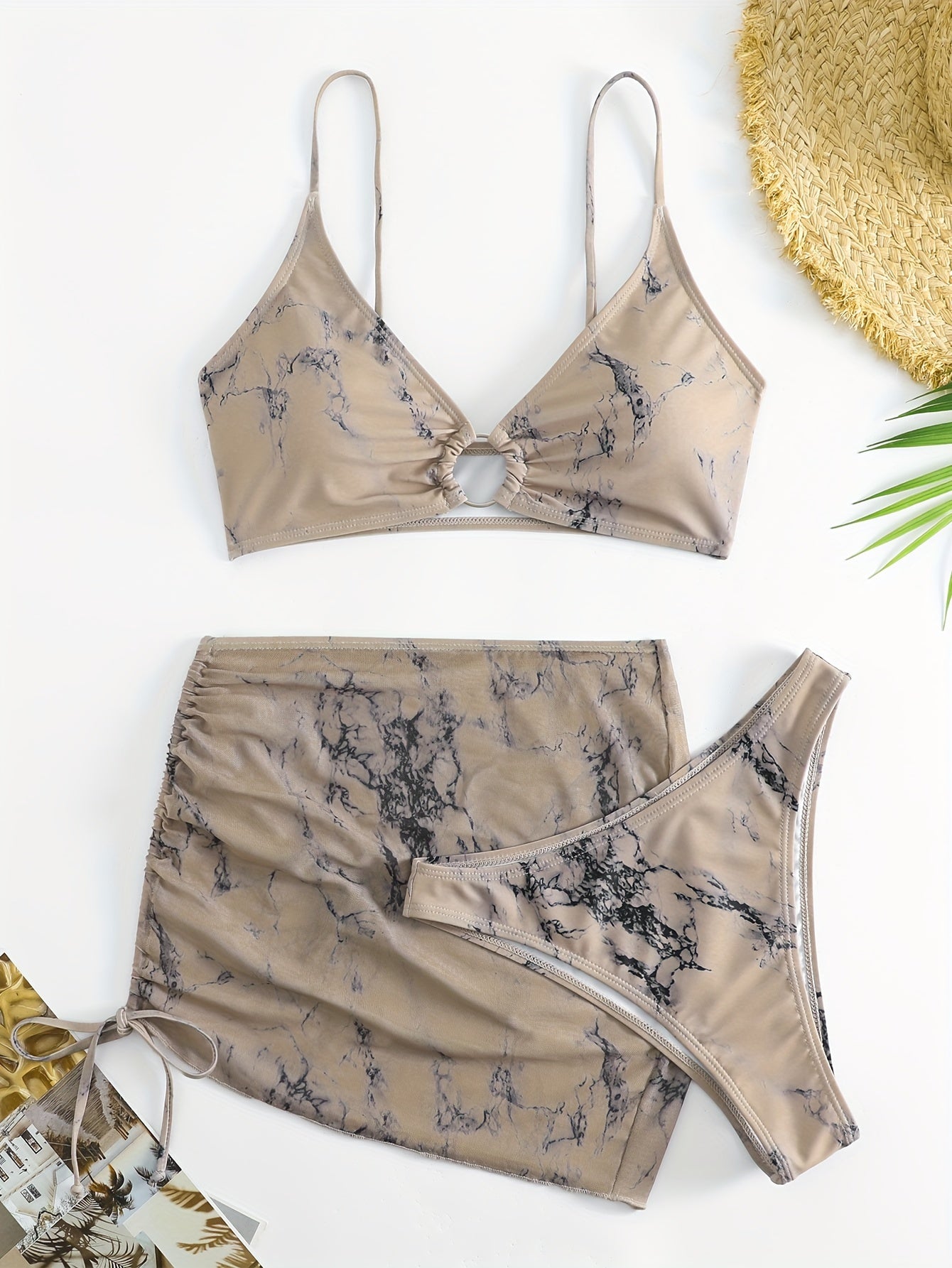 New Stylish And Sexy Backless Elegant Casual Vacation Slimming Two-Piece Women's Bikini Set for Swimming., High Waisted Bikini Set