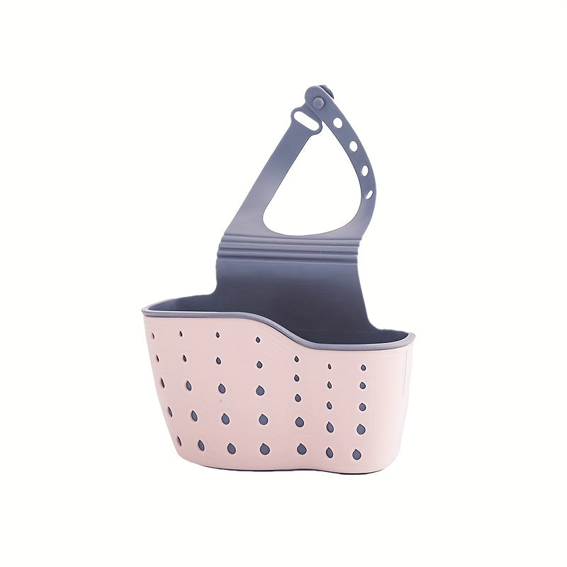 1 Pc Multifunctional Sink Sponge Rack With Adjustable Shoulder Strap - Hanging Bag, Organize And Drain Your Sponge With Ease - Perfect For Kitchen And Bathroom - Kitchen Supplies