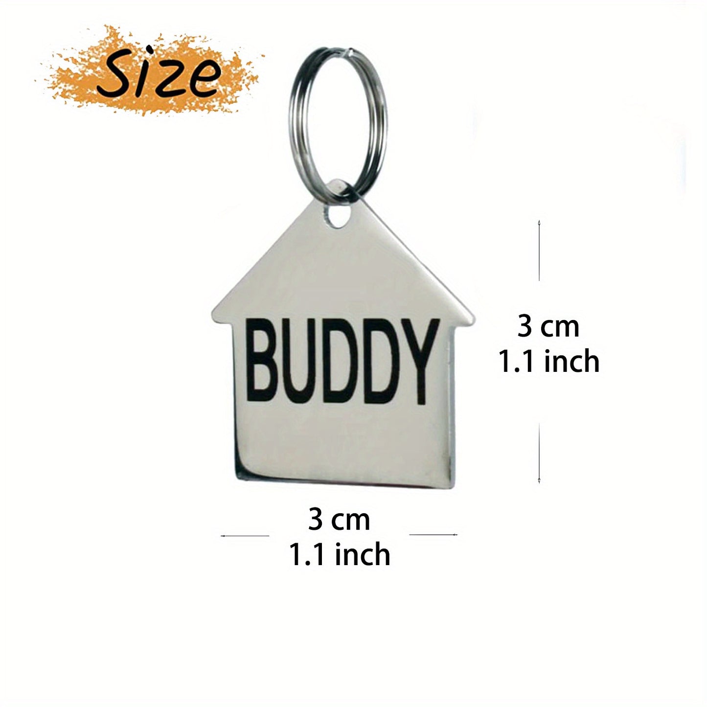 [Fast Arrival] Stylish Personalized Pet ID Tag - Durable Engraved Stainless Steel Slide-On Nameplate with Customizable Text - Long-Lasting, Water-Resistant, and Easy to Attach