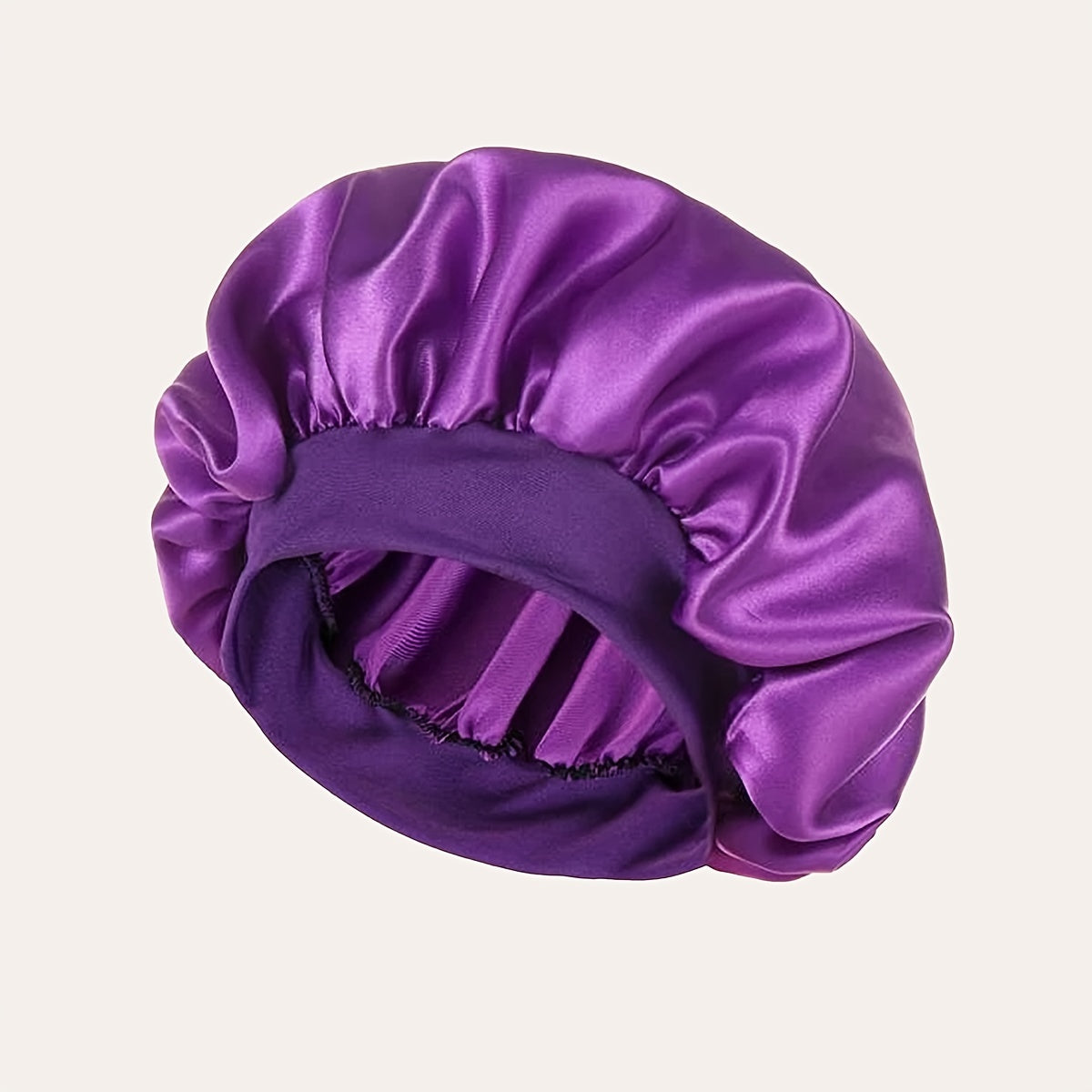 2023 New Women'S Fashion Hair Bonnet - Wide Brim Elastic Sleep Cap for Curly Straight Hair, Pink Fluffy Polyester Bath Hat with Ruffled Edges, Oil-Free Dry Hair Cover for Sleep & Relaxation, Hair Bonnet for Sleeping, Comforta