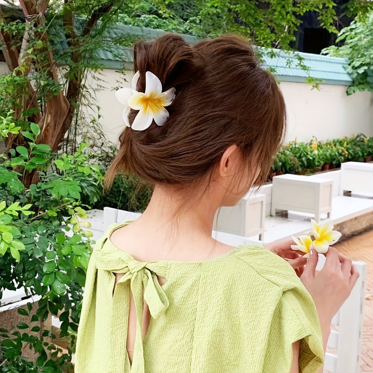 6pcs/1pc Random Color Egg Flower Hairpin, Plastic Fairy Elegant Hairpin, Ideal Gift Choice Gradient Color Flower Hair Claw Clip - Sweet and Elegant Hawaiian Style, Suitable for Women and Girls - Fashion Casual Accessories, Ph