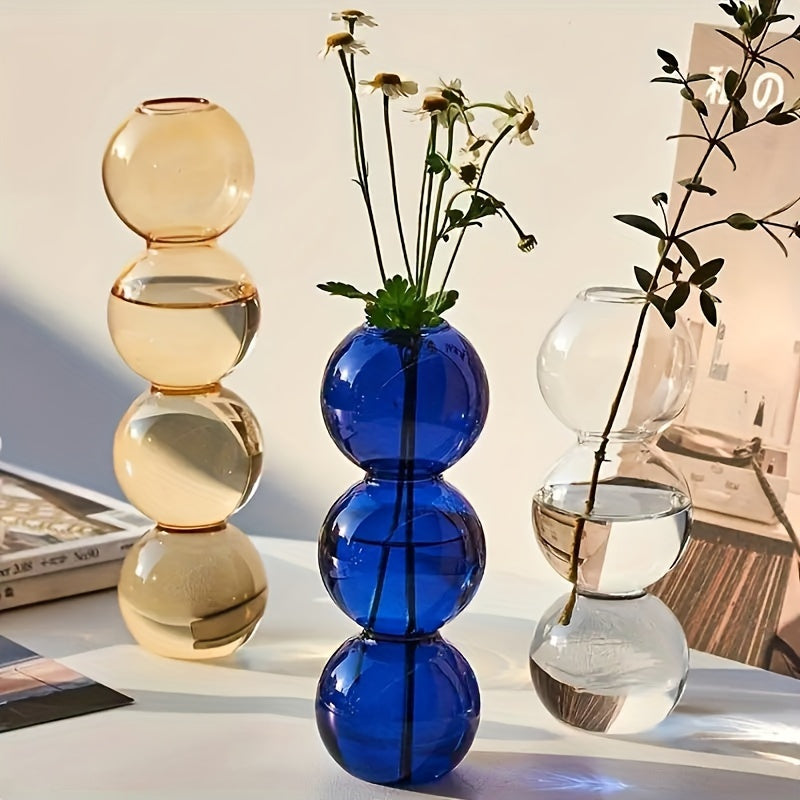 Chic Glass Bubble Vase - Transparent, Artistic Design for Home Decor | Perfect for Bedroom, Living Room & Dining Table | Nordic-Inspired Minimalist Centerpiece