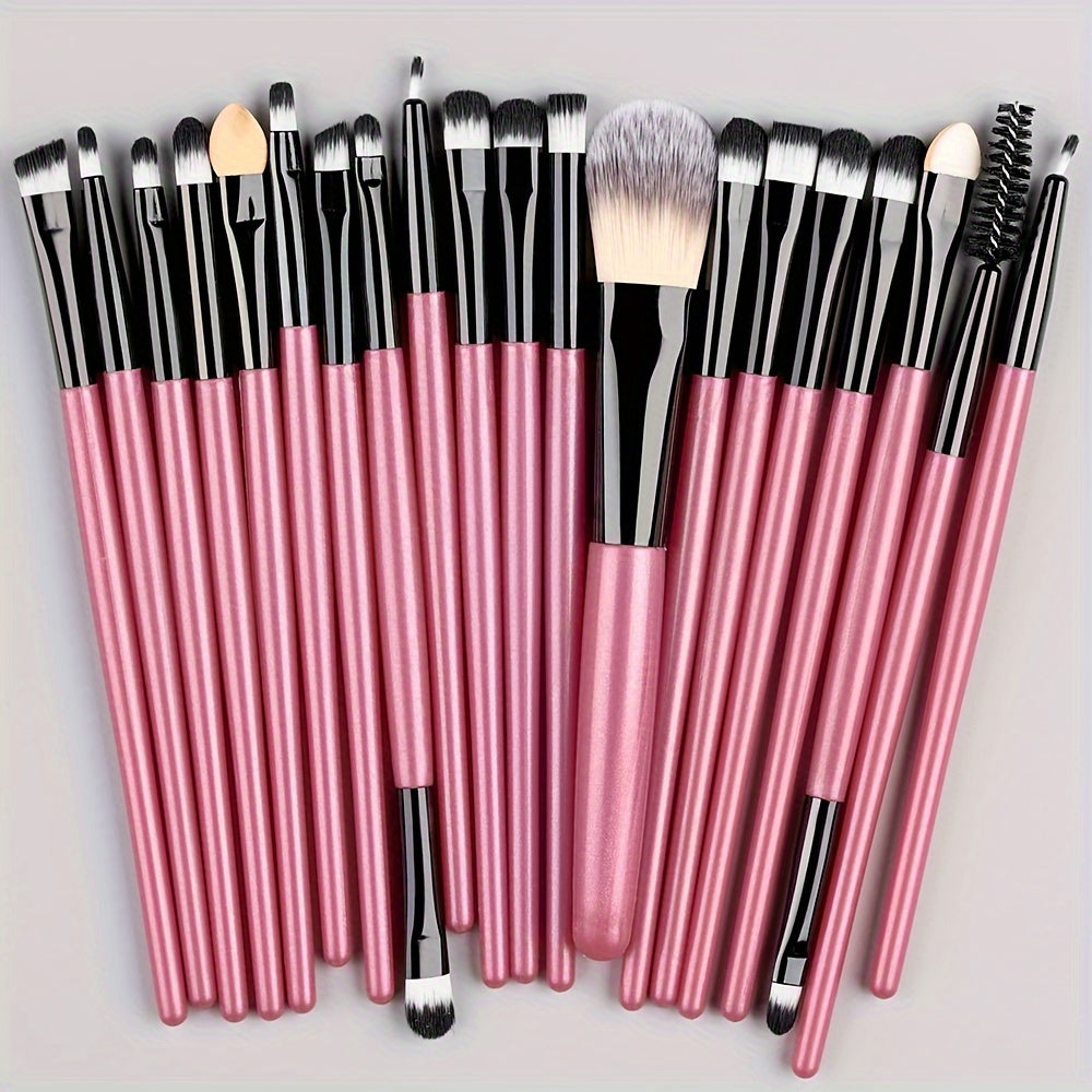 20Pcs Makeup Brushes Set Professional Soft Synthetic Hair Powder Foundation Eyeshadow Make Up Brushes Cosmetics Ideal For Makeup Beginners