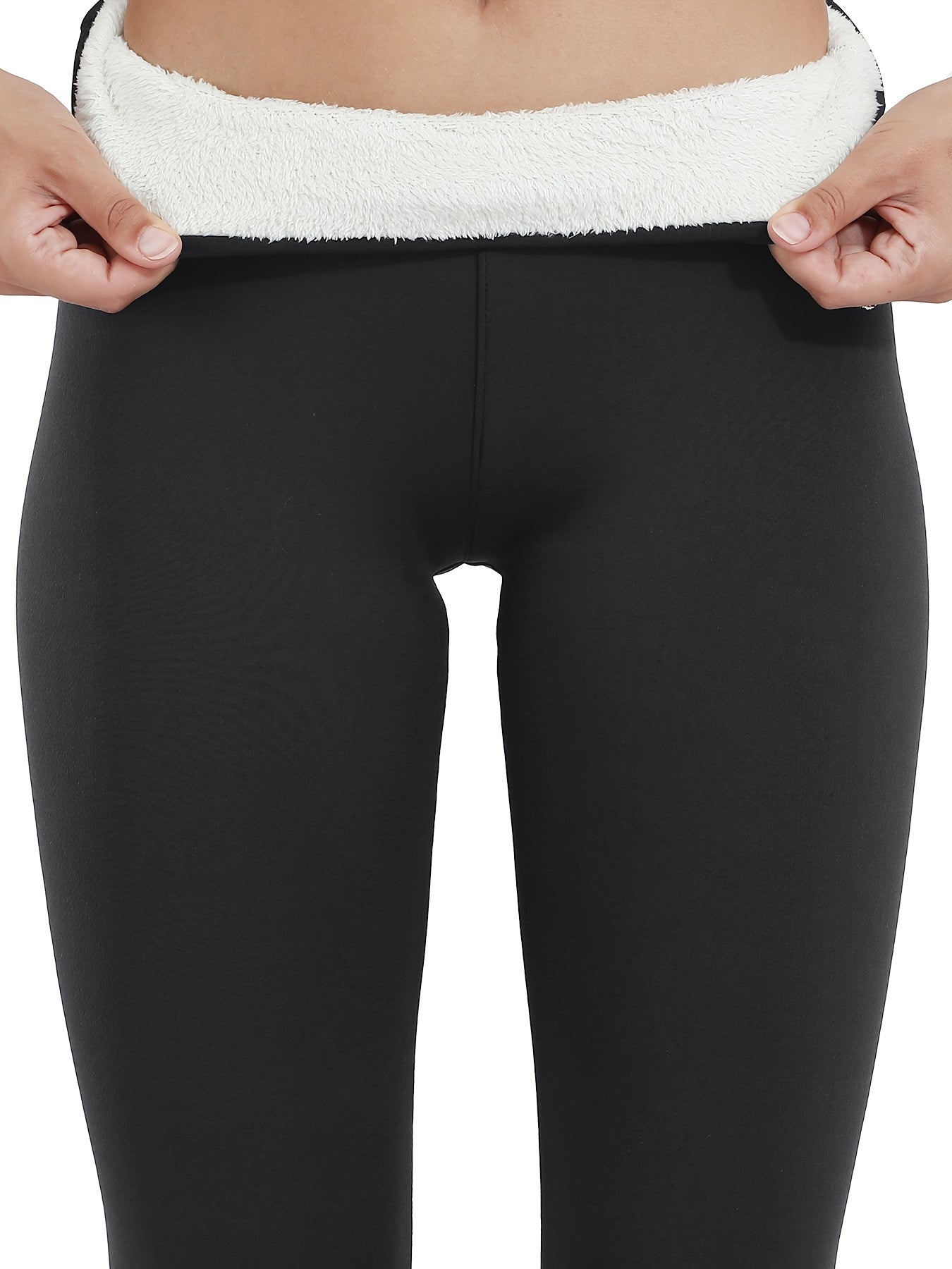 Cozy Fleece-Lined High-Waist Leggings for Women - Stretchy & Warm, Olive Green, Casual Style, Non-See-Through, Solid Color, Perfect for Winter, Machine Washable