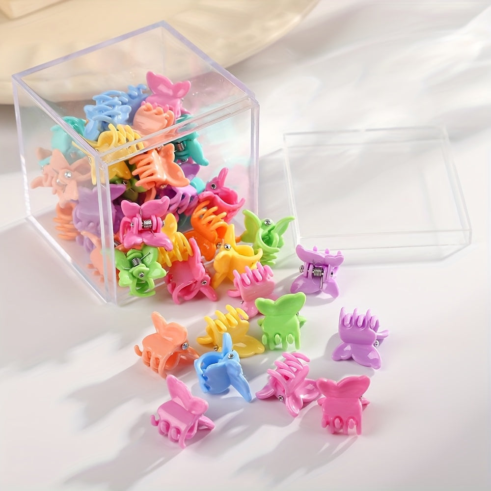 [Cute Hair Clips] 30 Colorful Small Flower Hair Clips, Cute Hair Accessories | Children's Butterfly and Star Hair Clips