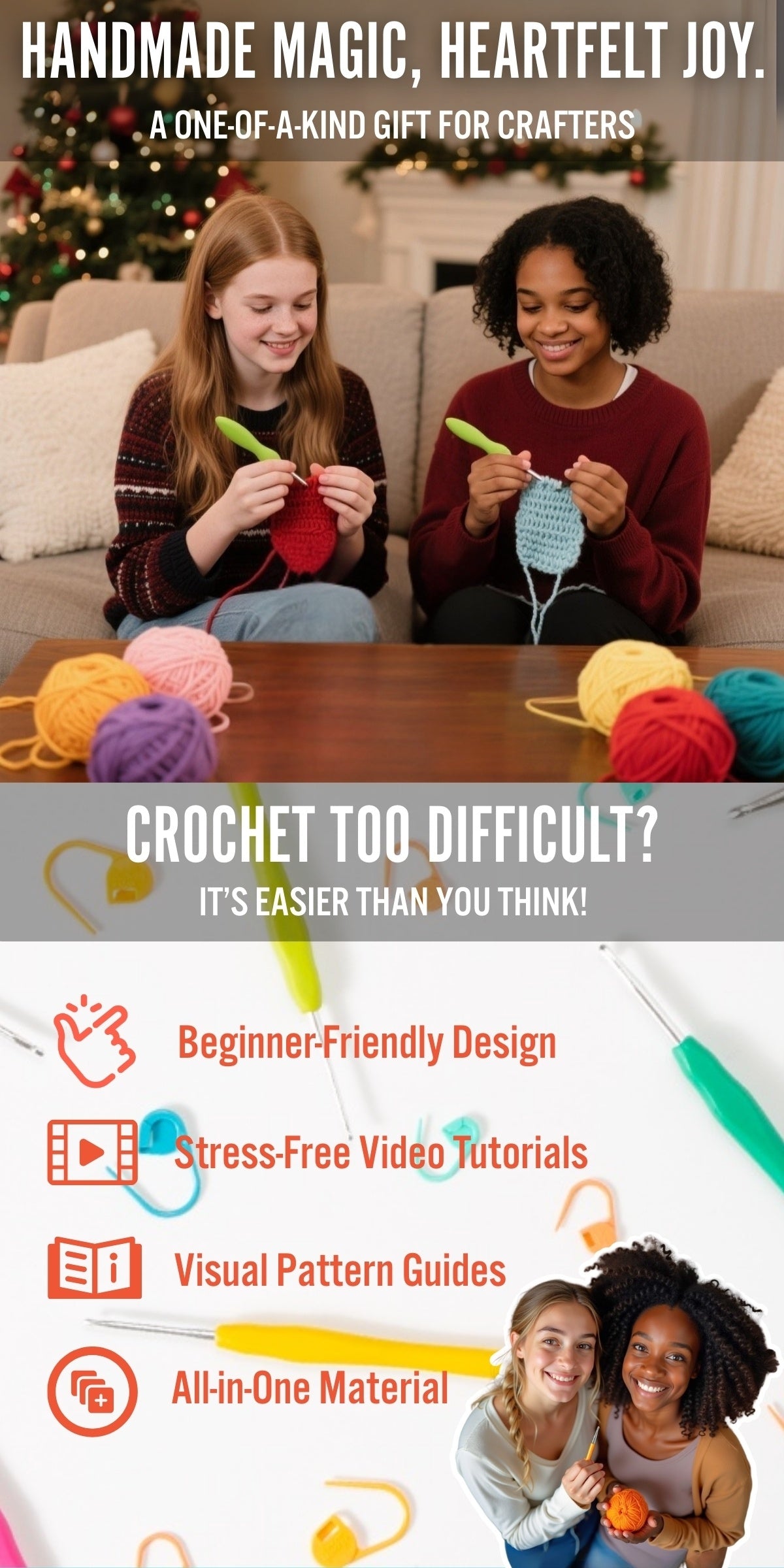 Beginner'S Crochet Kit for Christmas Highland Cow (Suitable for Adults) | Easy Craft Gift for Adults | Includes Step-By-Step Illustrated Tutorial | Contains Easy Diagrams, Extra Soft Yarn (30% More), Crochet Hook And Addition