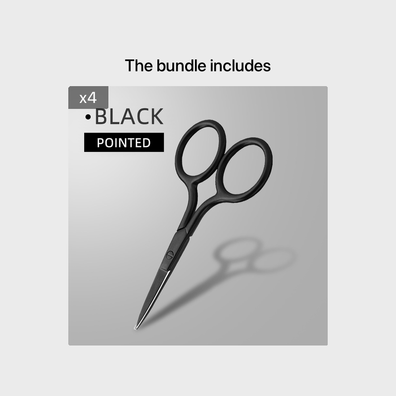 Stainless Steel Pointed Tip Scissors - A Pair Of Black Fish Line With Rose Golden Handles - Ideal For Trimming Eyebrows, Eyelashes, Embroidery, And Various Beauty Tasks