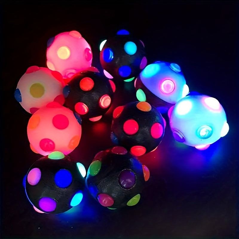 1pc Light Up Bouncy Ball Toy For Dogs, Glow Jumping Glow-in-the-Dark Bouncing Vibrating Bouncy Balls For Chasing And Playing Chewable Flashing Interactive Toys, Dogs' Favourite