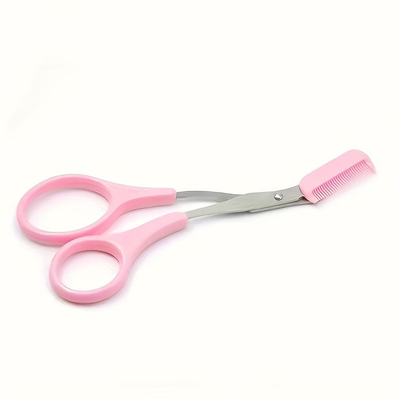 Eyebrow Scissors With Comb, Stainless Steel Eyebrow Trimming Curved Scissors For Women And Men, Fashion Eyebrow Hair Remover Tool