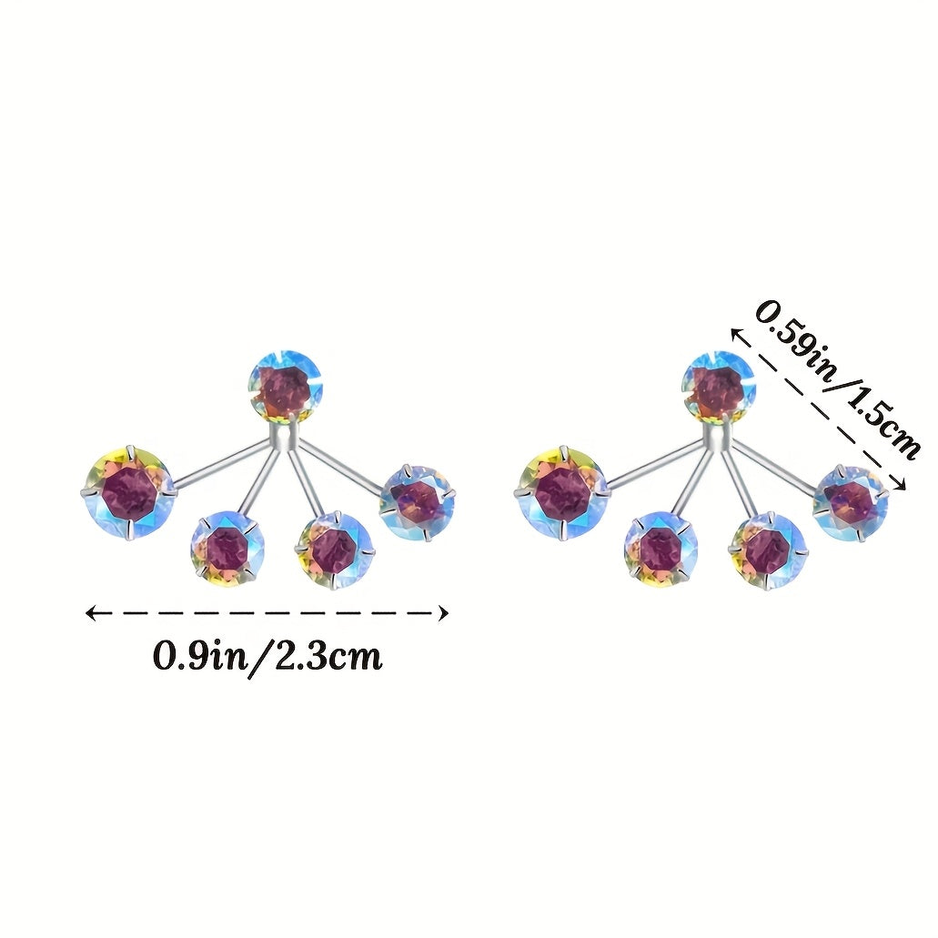 Women's Fashion Illusion Synthetic Synthetic Zirconia Earrings, Flower Bracket Earrings Unique Design, Cute and Delicate Hypoallergenic, Surprise Gift for Friends, Party Everyday Various Occasions Can Be Worn Mother's Day Gif