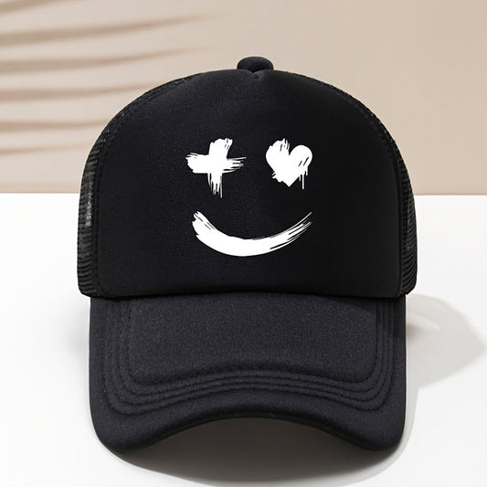 Cartoon Print Baseball Cap Summer Sunshade Mesh Peaked Cap