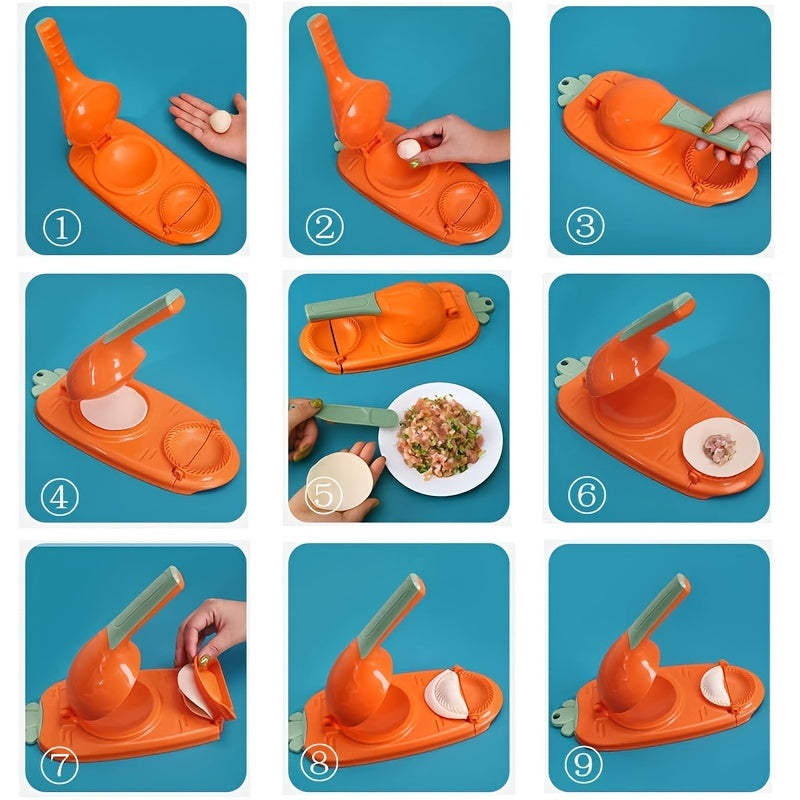 1pc, 2 In 1 Dumpling Maker, Dumpling Maker Machine, Kitchen Dumpling Making Tool Baking Pastry Manual Artifact For Pressing Dumpling Skin Wrapper Mould Dough Press Maker Great To Beginners