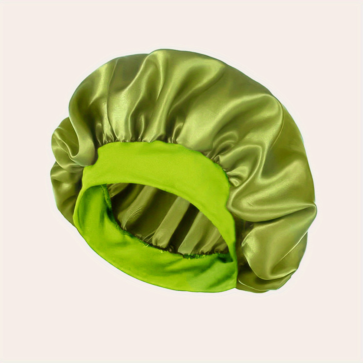 2023 New Women'S Fashion Hair Bonnet - Wide Brim Elastic Sleep Cap for Curly Straight Hair, Pink Fluffy Polyester Bath Hat with Ruffled Edges, Oil-Free Dry Hair Cover for Sleep & Relaxation, Hair Bonnet for Sleeping, Comforta