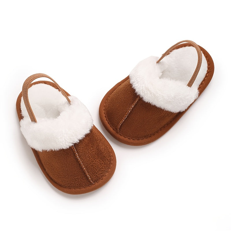 Cozy Plush Baby Girl Slippers - Soft, Non-Slip Sole for Indoor Comfort | Cute & Warm for 0-1 Year Olds | Perfect for Spring/Fall, Leisure Style, Spring/Autumn