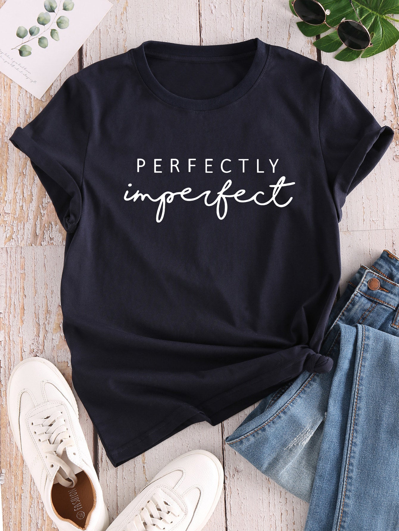 Letter Print Crew Neck T-shirt, Casual Loose Short Sleeve Summer T-Shirts Tops, Women's Clothing