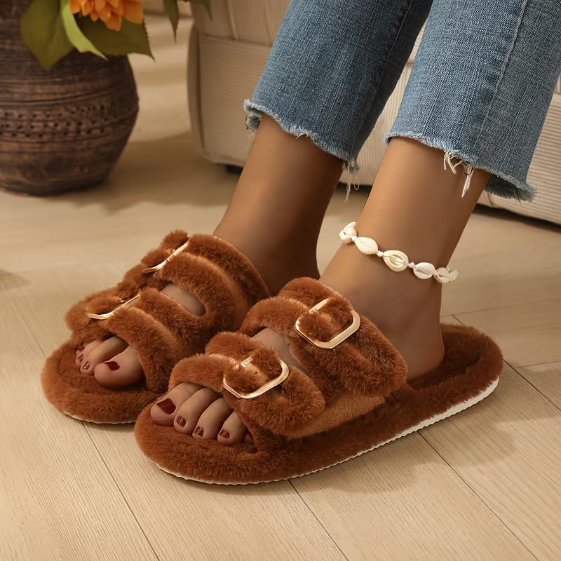 Loose Indoor Open-Toe Slippers Adjustable Design Slippers